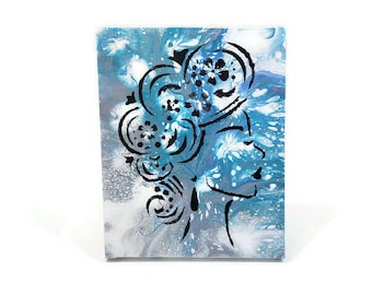 1950s Glamour Girl Acrylic Fluid Art Painting: Original 8x10 Canvas