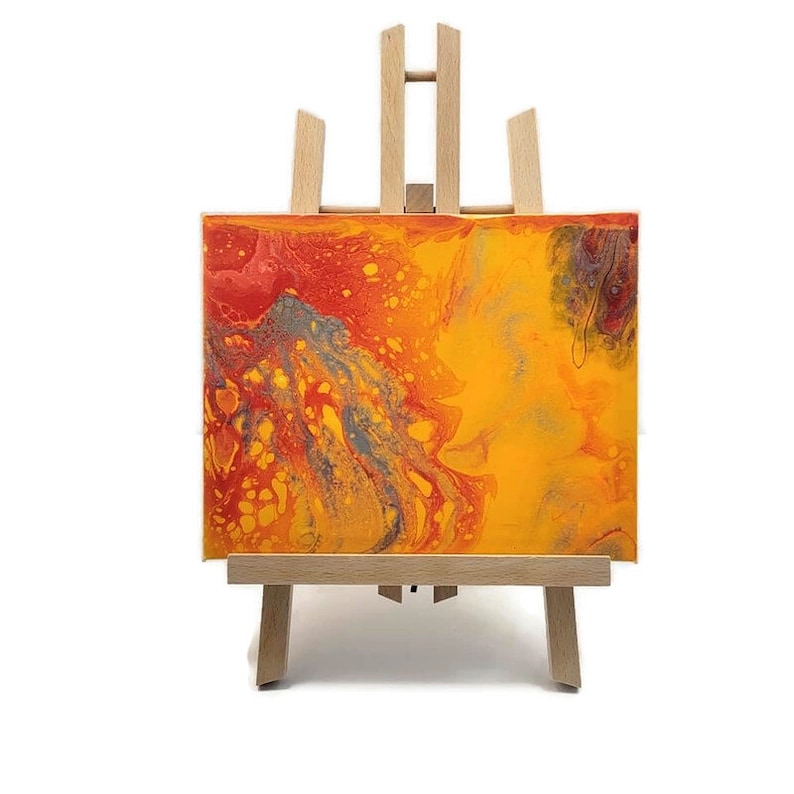 Acrylic Fluid Art Painting, Stretched Canvas, Original 8x10, Abstract Art, Home Decor, Gift
