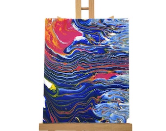 Original Acrylic Fluid Art Painting: Vibrant Abstract Decor (8x10)
