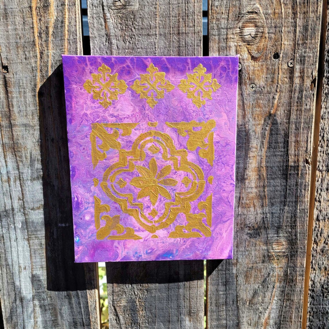 Acrylic Fluid Art Painting, Stretched Canvas, Original 8x10, Abstract