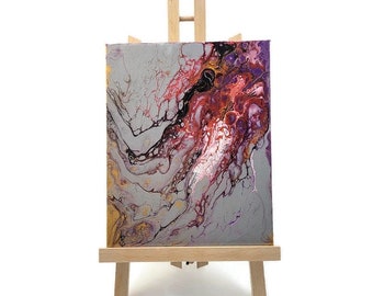 Original Acrylic Fluid Art: Deep Sea Jellyfish Painting (8x10)