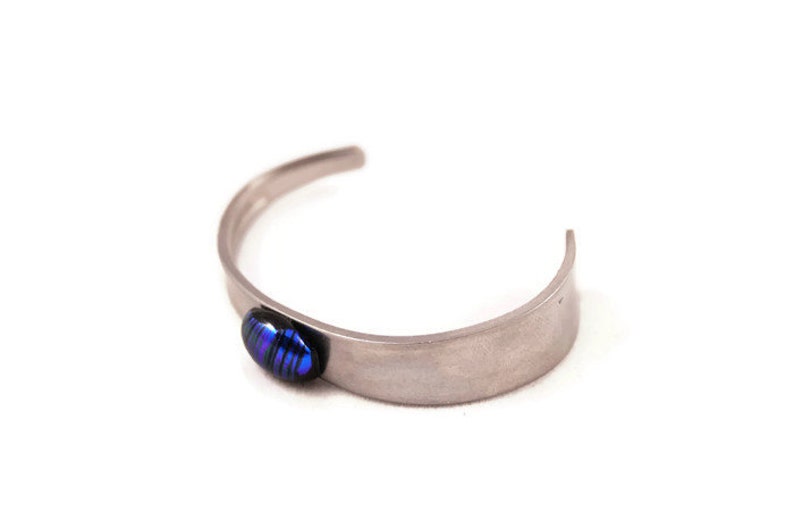 Spoon Handle Bracelet Dichroic Fused Glass Cuff Jewelry Etsy