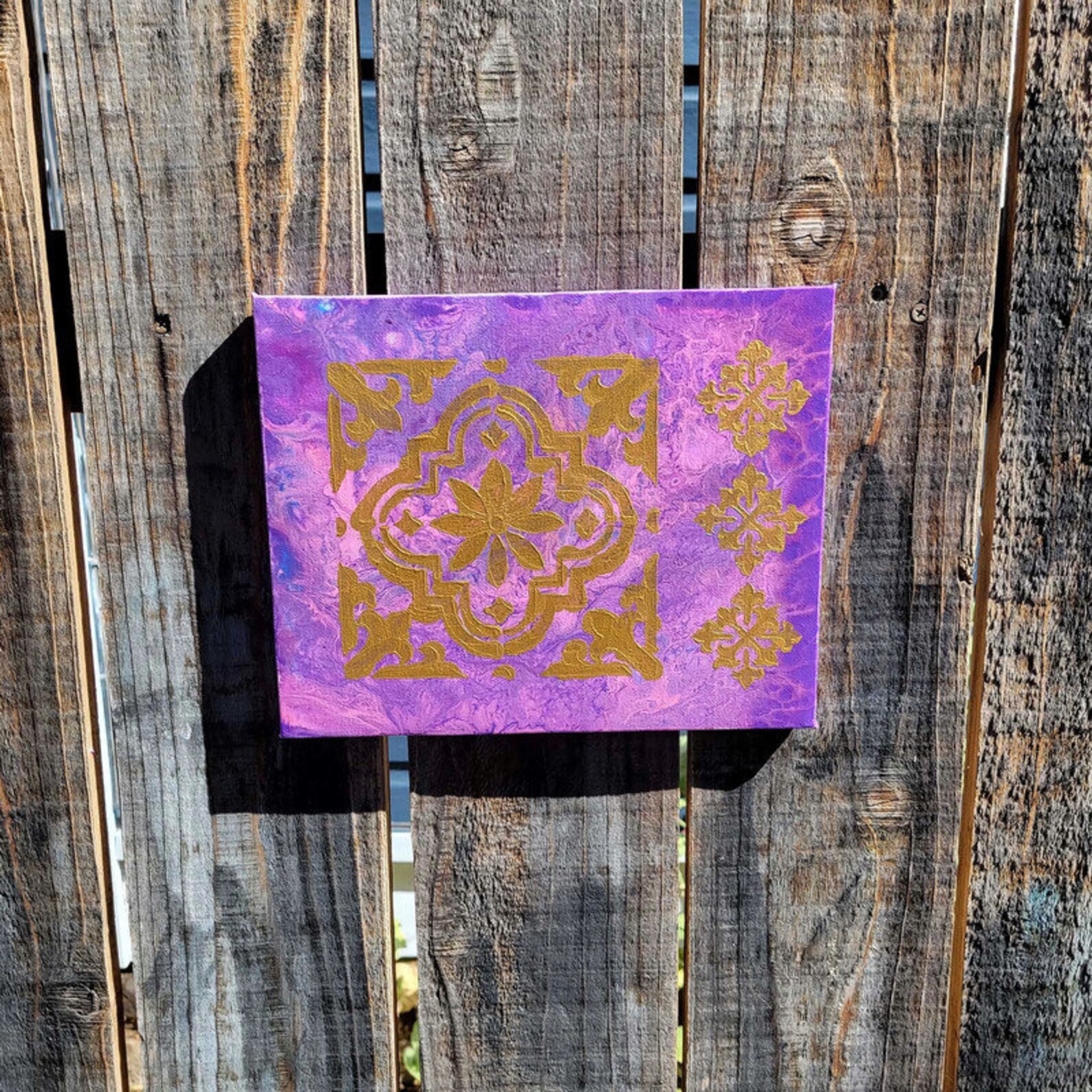 Acrylic Fluid Art Painting, Stretched Canvas, Original 8x10, Abstract