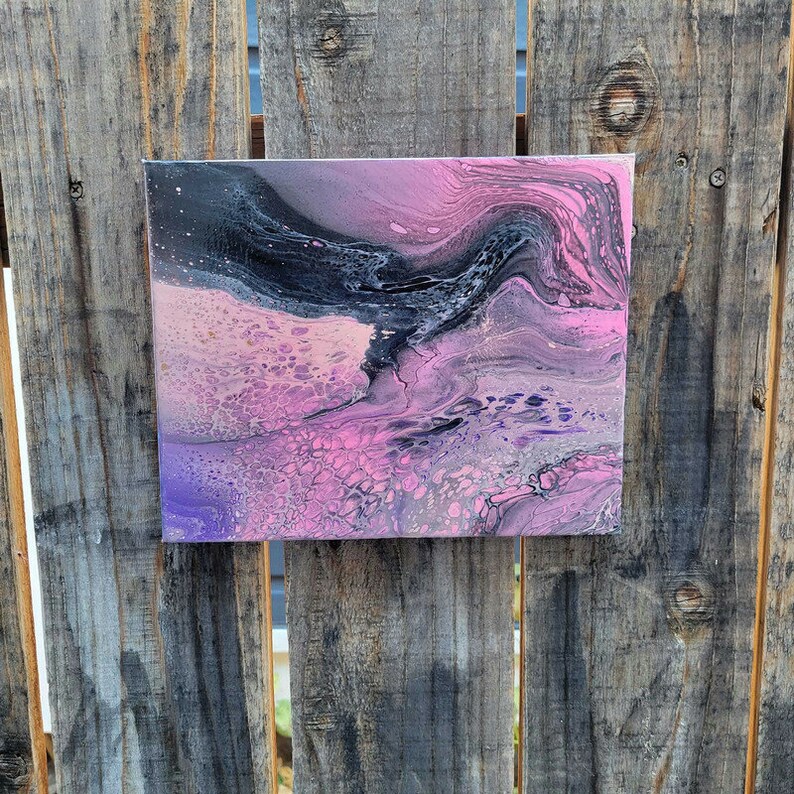 Acrylic Fluid Art Painting Stretched Canvas Original Etsy