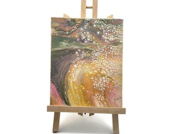 Original Acrylic Fluid Art Painting: Autumn Earth Tones (8x10)
