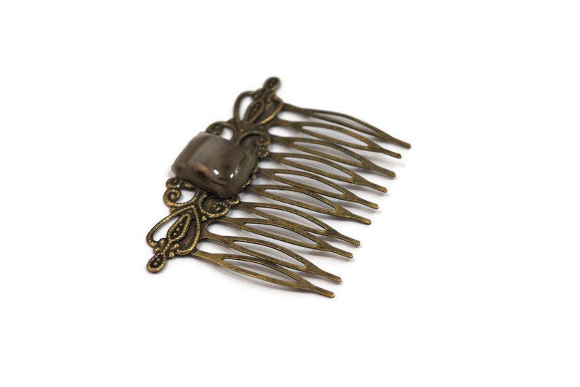 Victorian Style Fused Glass Hair Comb Hair Accessory Updo Etsy