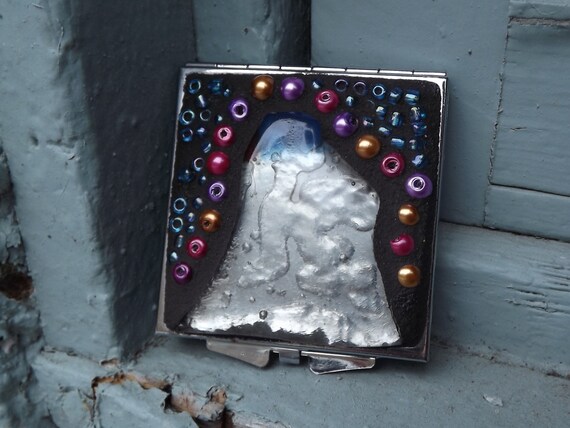 Make Up Mirror Fused Glass Mirror Double Sided Mirror The Etsy Make Up Mirror Fused Glass Mirror Double Sided Mirror The Etsy