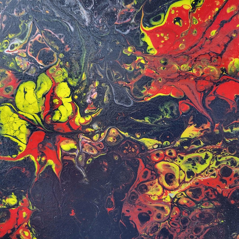 Acrylic Fluid Art Painting Stretched Canvas Original 8x10 Etsy