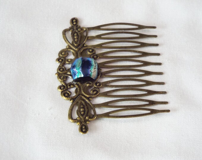 Fused Glass Hair Comb Hair Accessories Wedding Hair Etsy