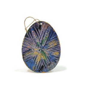 Huevo de Pascua Madera Texturizada Etiqueta de Regalo Pintado Boho Huevo Ornamento Etiqueta de Regalo Cumpleaños Maestro Regalo Cesta de Pascua Embellecimiento Arte Huevo de Pollo