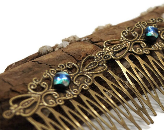 Fused Glass Hair Comb Hair Accessories Wedding Hair Etsy