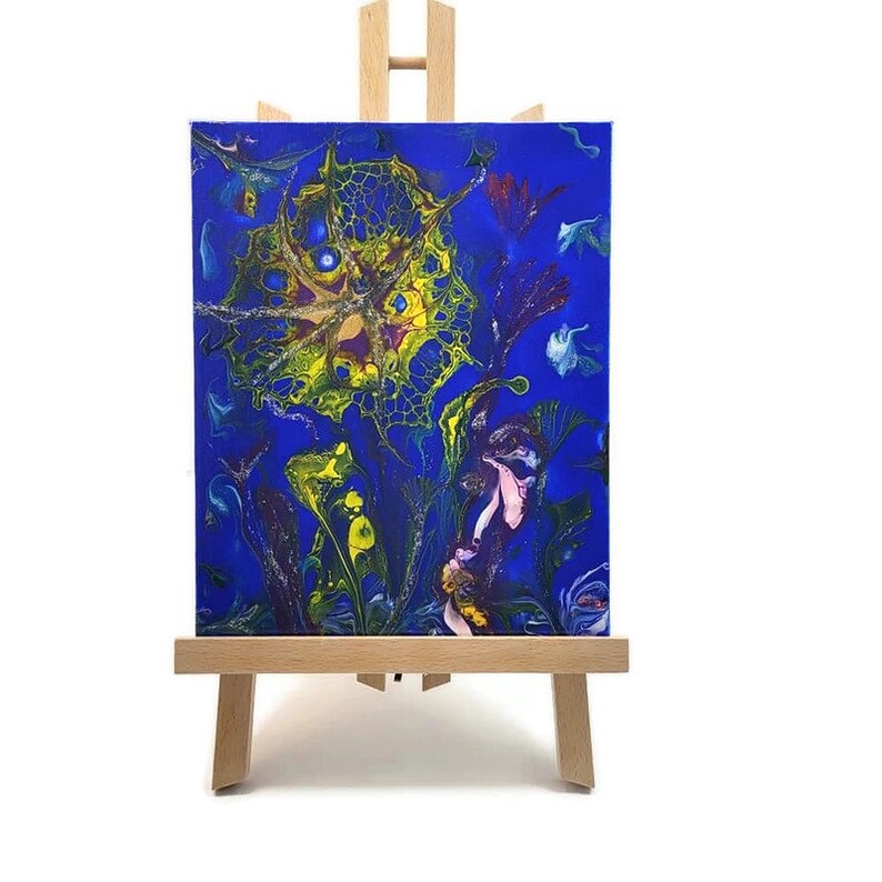 Acrylic Fluid Art Painting Stretched Canvas Original 8x10 Etsy