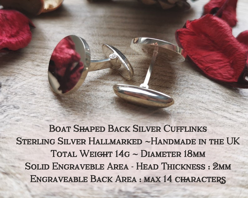 RAMC Royal Army Medical Corps Sterling Silver Cufflinks Personalised Handmade and Laser Engraved in the UK