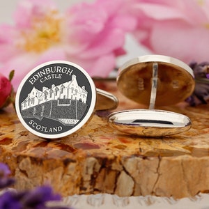 Edinburgh Castle Scotland  | Sterling Silver | Personalised Message | Husband or Boyfriend Jewellery Gift | Handmade in UK