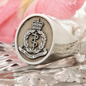 RAMC Engraved Signet Ring | Royal Army Medical Corps | Sterling Silver | Laser Engraved to order.