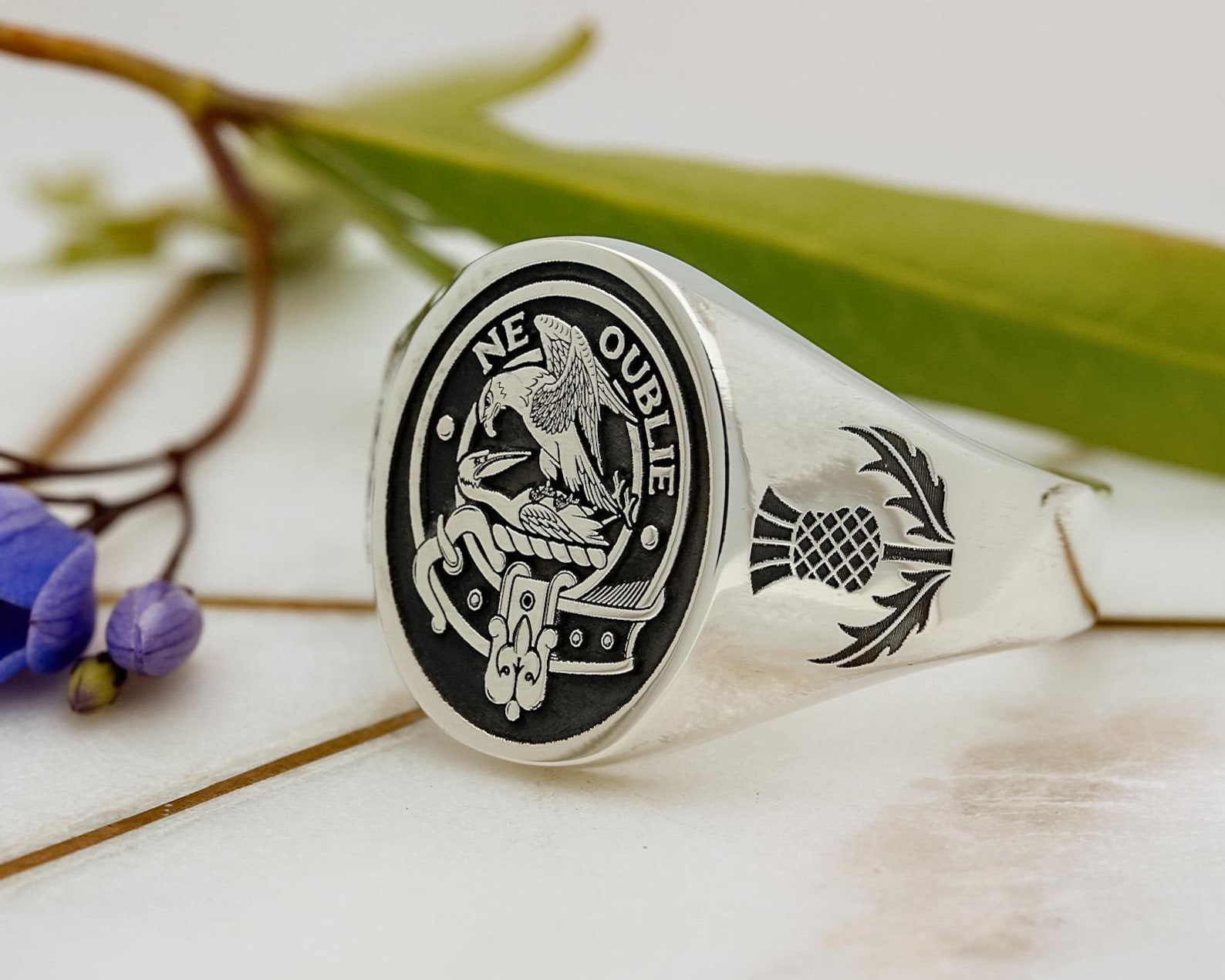 Graham Scottish Clan Signet Ring ( Ne Oublie ) Sterling Silver Handmade ...