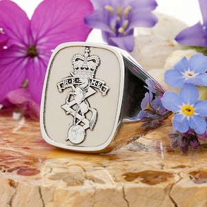 REME Signet Ring | Royal Electrical & Mechanical Engineers | Sterling Silver | Personalised | Laser Engraved to order.