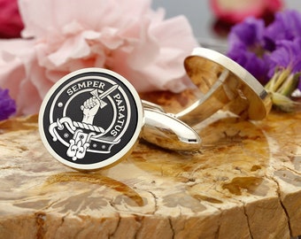 McCreadie Scottish Clan Sterling Silver Cufflinks, Handmade and Laser Engraving in the UK