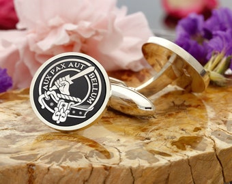 Gunn Scottish Clan Crest Sterling Silver Cufflinks Perfect Wedding or Occasional Gift for Him or Her, Personalized