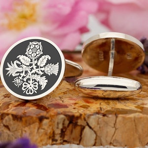 Lucky Sixpence Engraved Cufflinks  | 925 Sterling Silver | Personalised Message | Husband or Boyfriend Jewellery Gift | Handmade in UK