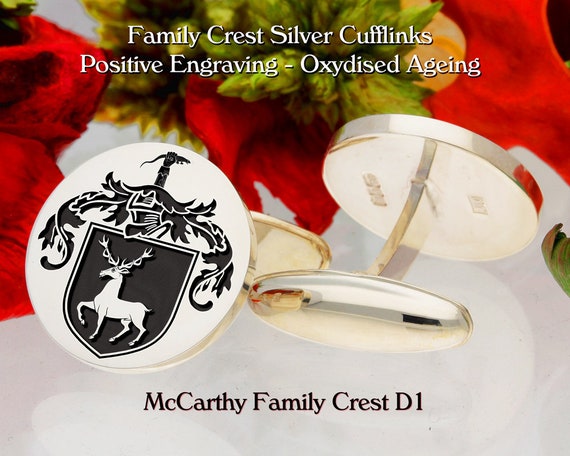 Select Gifts Flaws Scotland Heraldry Crest Sterling Silver Cufflinks Engraved Message Box