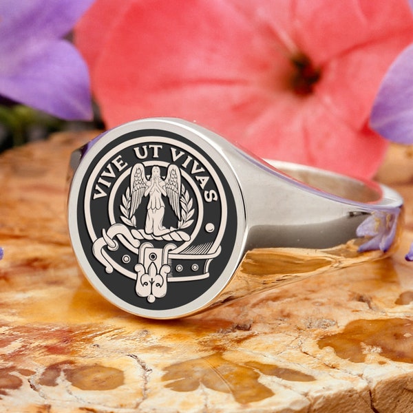 Falconer Scottish Clan Crest Signet Ring, Silver or 9ct Gold Handmade and Laser Engraved in the England - Made to Order