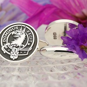 Baird Scottish Clan Engraved Cufflinks | Sterling Silver | Personalised Wedding Gift for Men | Family Crest | Custom Made in the UK