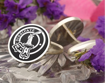 Scymgeour Scottish Clan Sterling Silver Cufflinks, Handmade and Laser Engraving in the UK