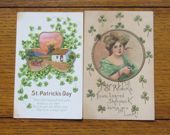 St. Patrick's Day Vintage Postcards Set of 2 Unused