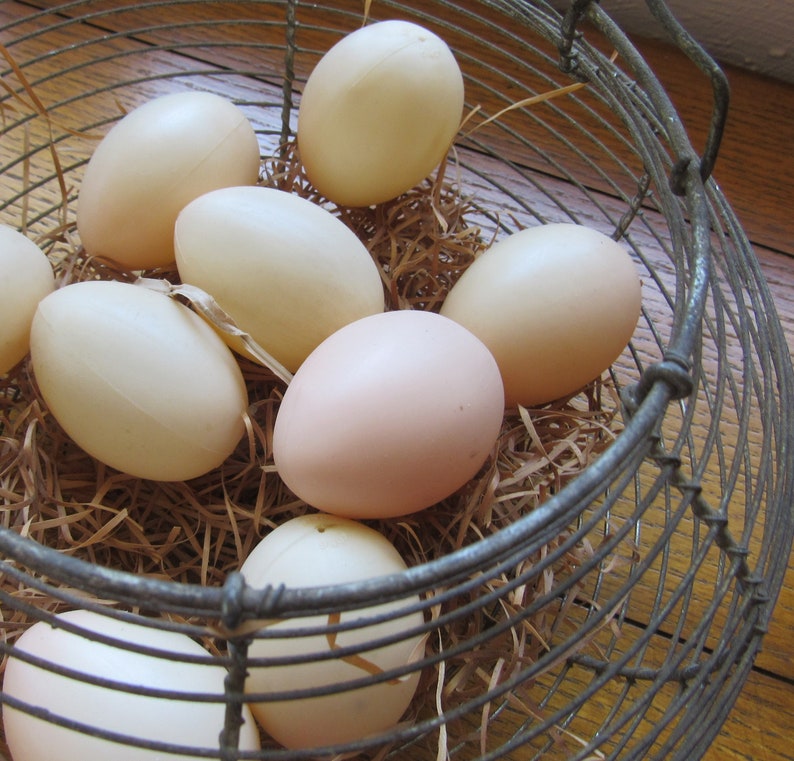 Wire Egg Gathering Basket With 9 Faux Eggs 30s/40s Farmhouse Etsy