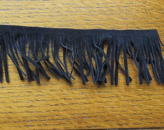 Black Suede Fringe 70 Inches Long By 2 Inches Sewing Trim