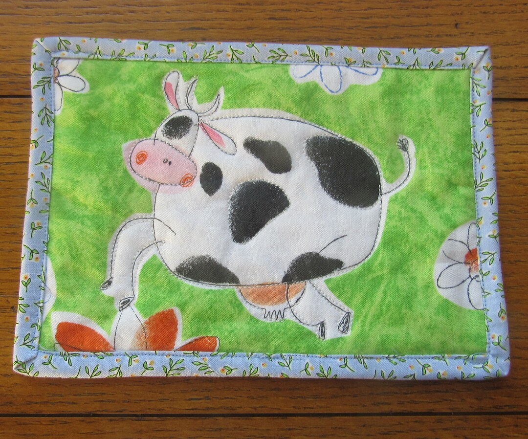Daisy the Cow Mug Rug, Quilted Snack Mat - Etsy