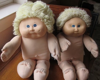 Two Original Cabbage Patch Dolls Vintage 1978, 1982 Xavier Signed Plus One Baby Outfit