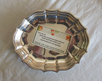 Silver Calling Card Tray Vintage Mid Century Chippendale Design International Silver Company 6394
