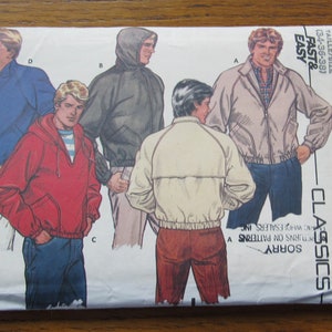 Men's Outdoor Jacket Pattern, Vintage Butterick Classic 6209 Size 34 image 1