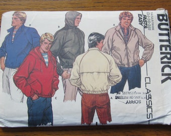 Men's Outdoor Jacket Pattern, Vintage Butterick Classic 6209 Size 34