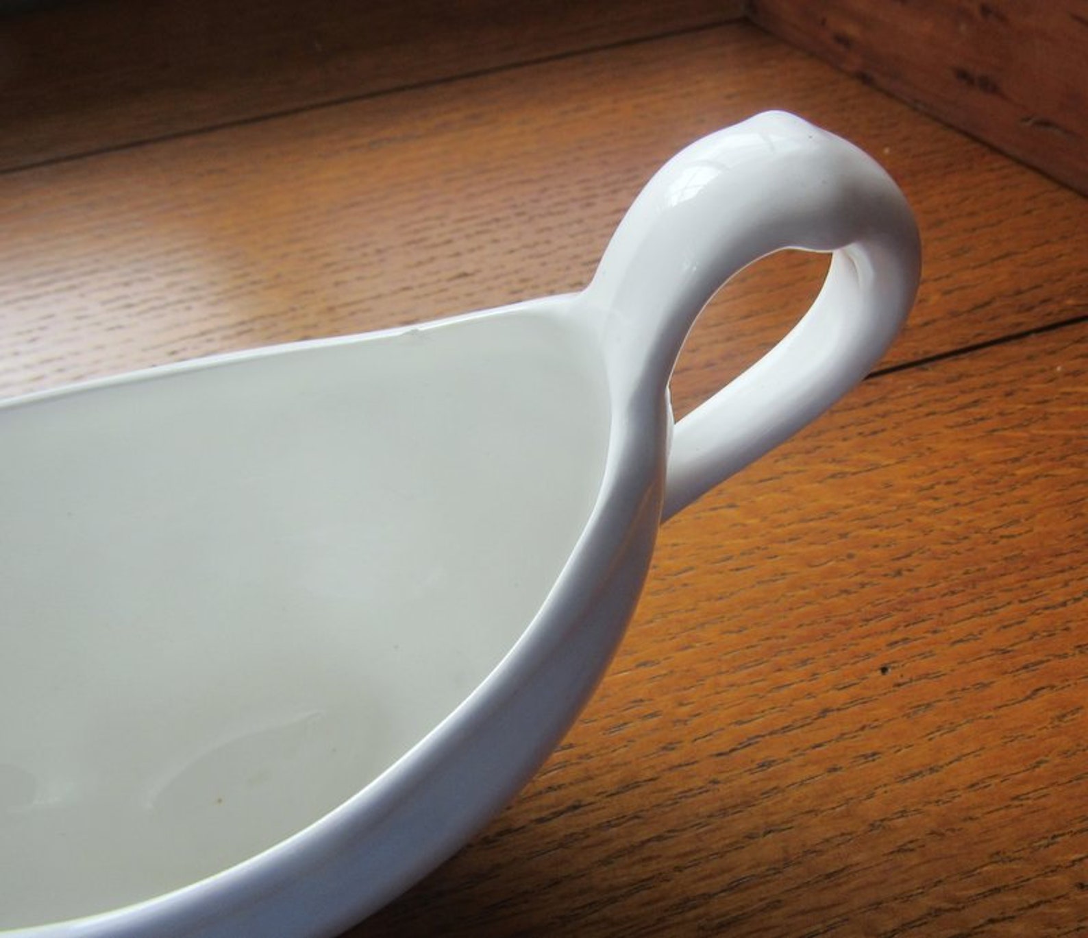 Classic White Ironstone Gravy Boat Antique Graniteware Vintage Etsy