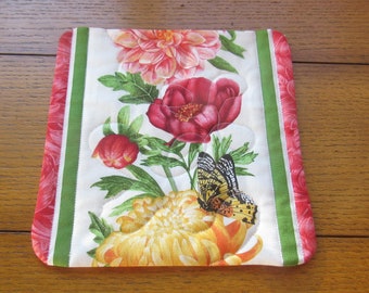 Quilted Butterfly Floral Cotton Snack Mat