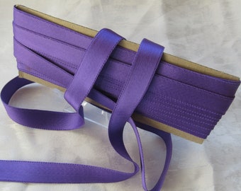 Purple Double-Sided Satin Ribbon, 5/8s Inches Wide, Vintage Heavier Weight Craft and Sewing Trim 27 Yds Available