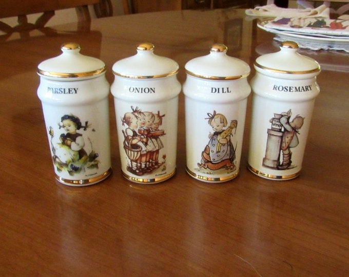 4 Vintage Collectible Hummel Spice Jars Dill Rosemary Etsy