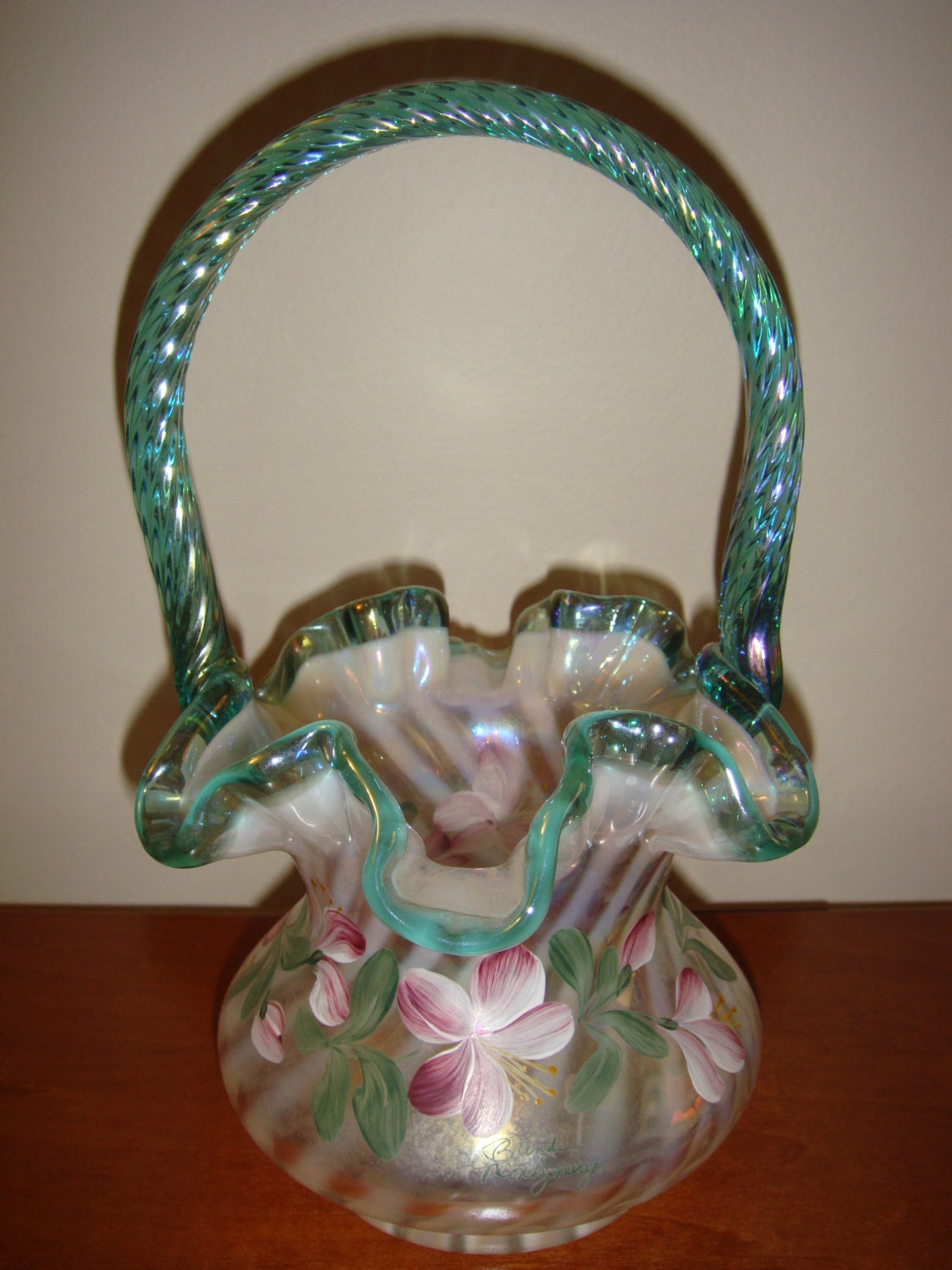 Fenton Basket 90th Anniversary Hand Painted With Family Etsy