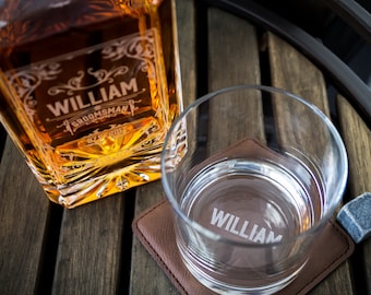 Personalized Whiskey Decanter: Groomsmen Gift with Optional Glasses