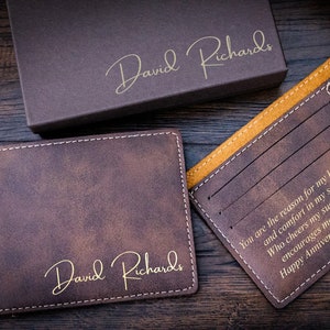 Christmas Gift Men's slim wallet - Personalized minimalist wallet fir him