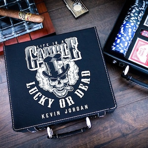 Personalized Poker Set: Engraved Poker Chips, Cards, Gambling Gift