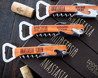 Personalized Rosewood Bottle Opener: Engraved Groomsmen Gift