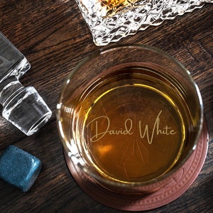 Custom Whiskey Glass - comes with set of 3 complimentary stones.