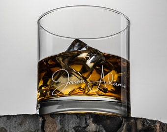 Personalized Whiskey Glass, Engraved Bourbon Glass, Groomsmen Gift, Personalized Gift, Gift for Him, Old Fashioned Glass, Rocks Glass