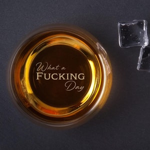 Custom Whiskey Glass.  11oz Personalized whiskey glass with Bottom engraving.