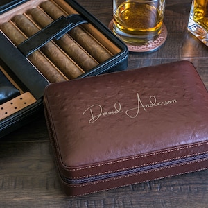 Custom Travel Cigar Case Humidor with Accessories