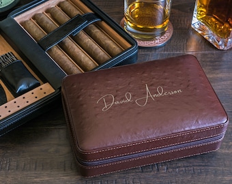 Travel Cigar Case Humidor with Accessories